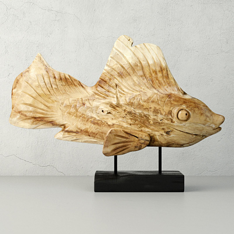 3D hand carved driftwood fish model - TurboSquid 1219342