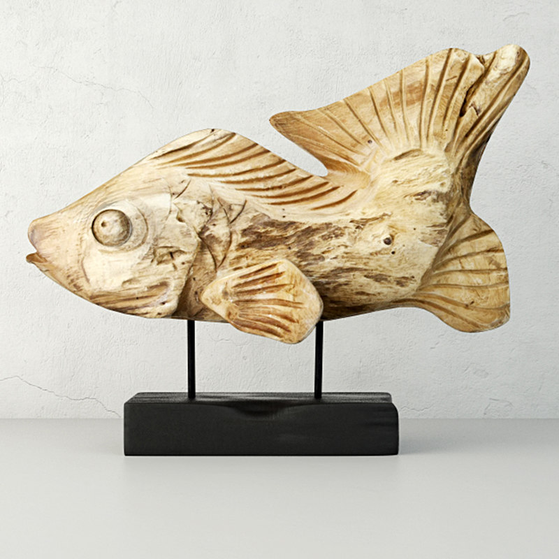 3D hand carved driftwood fish model - TurboSquid 1219362