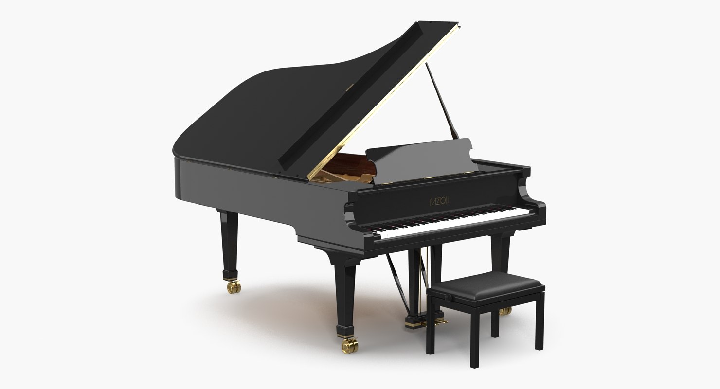 Grand piano fazioli bench model TurboSquid 1219494