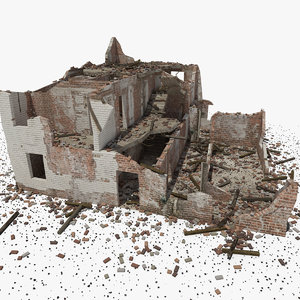 ruined house building 3D