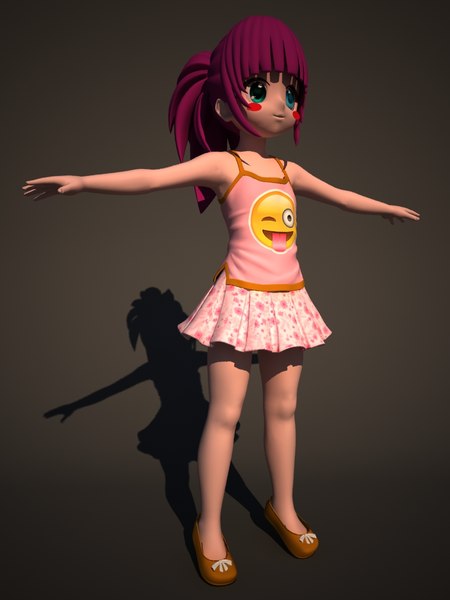 Anime Girl 3d Model Turbosquid 1219769