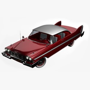1958 plymouth fury rigged 3D model