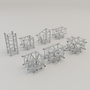 3D square truss straight corners