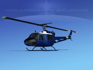 military bell uh-1b iroquois 3D model