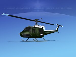 military bell uh-1b iroquois 3D
