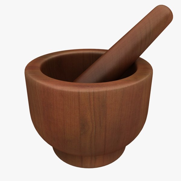 Wooden mortar pestle 3D - TurboSquid 1220238