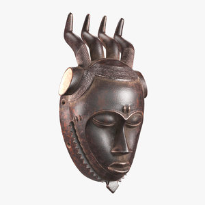 3D african mask baule