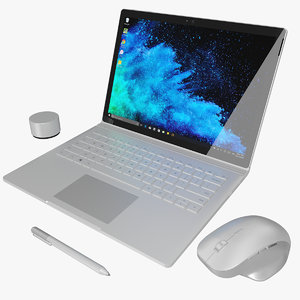 3D realistic microsoft surface book
