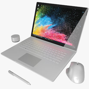 realistic microsoft surface book 3D model