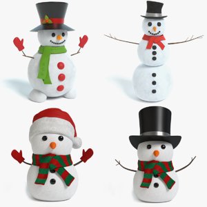 3D set snowman model