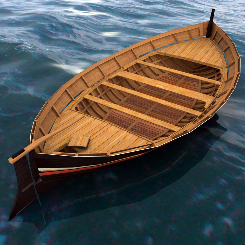 Wooden row boat 3D model - TurboSquid 1220626