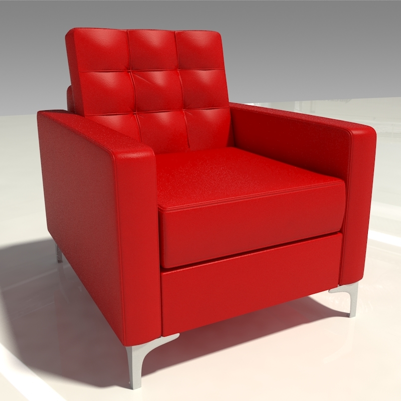Red Leather Lounge Chair 3d Turbosquid 1220655