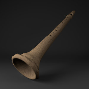3D wooden flute model