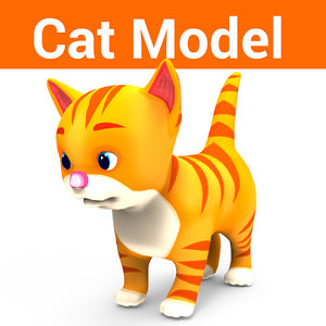 cute cartoon cat 3D model