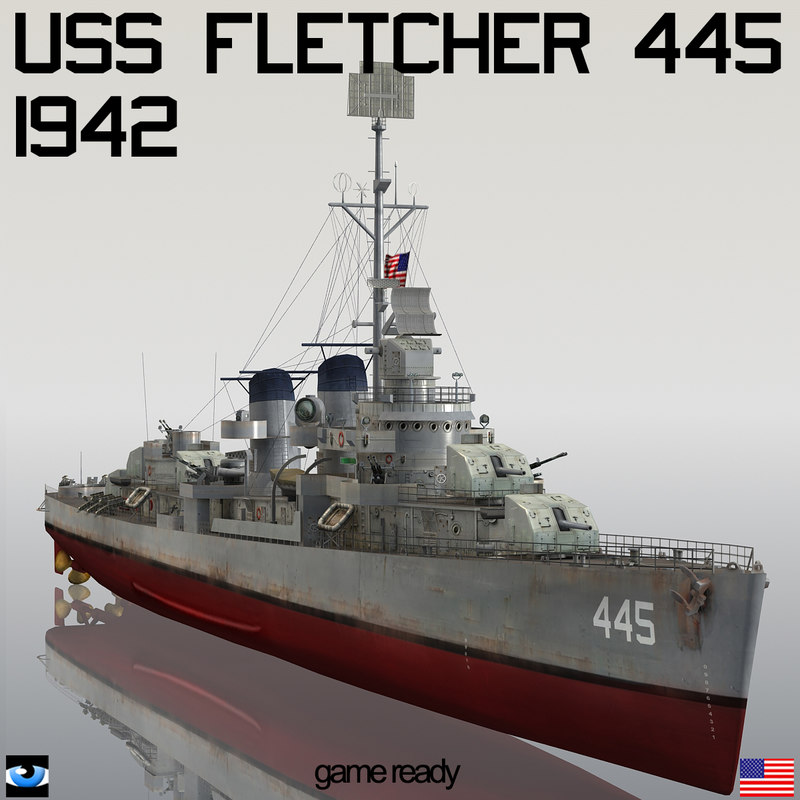 Fletcher Dd 445 Model - TurboSquid 1220960