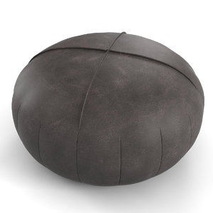 upholstered leather pouf dall 3D model