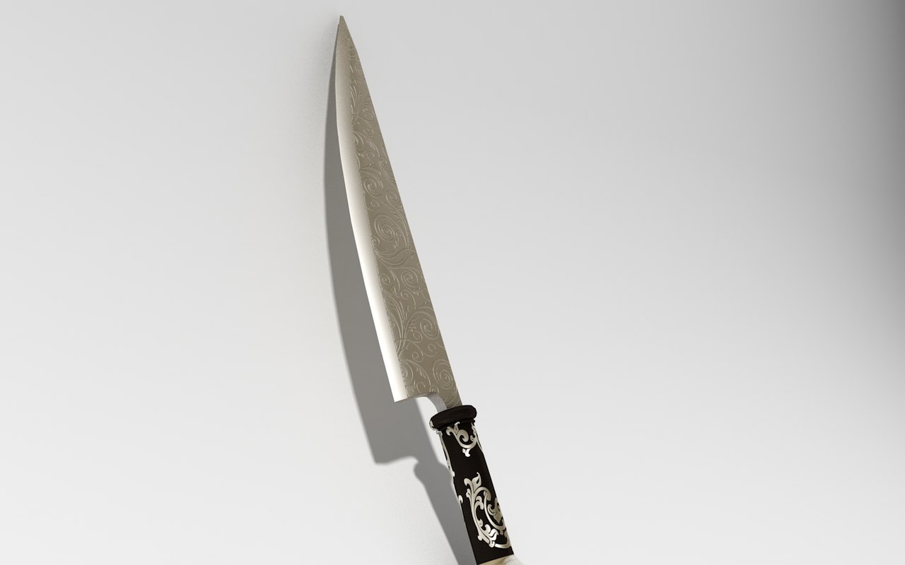 3D golden knife - TurboSquid 1221177