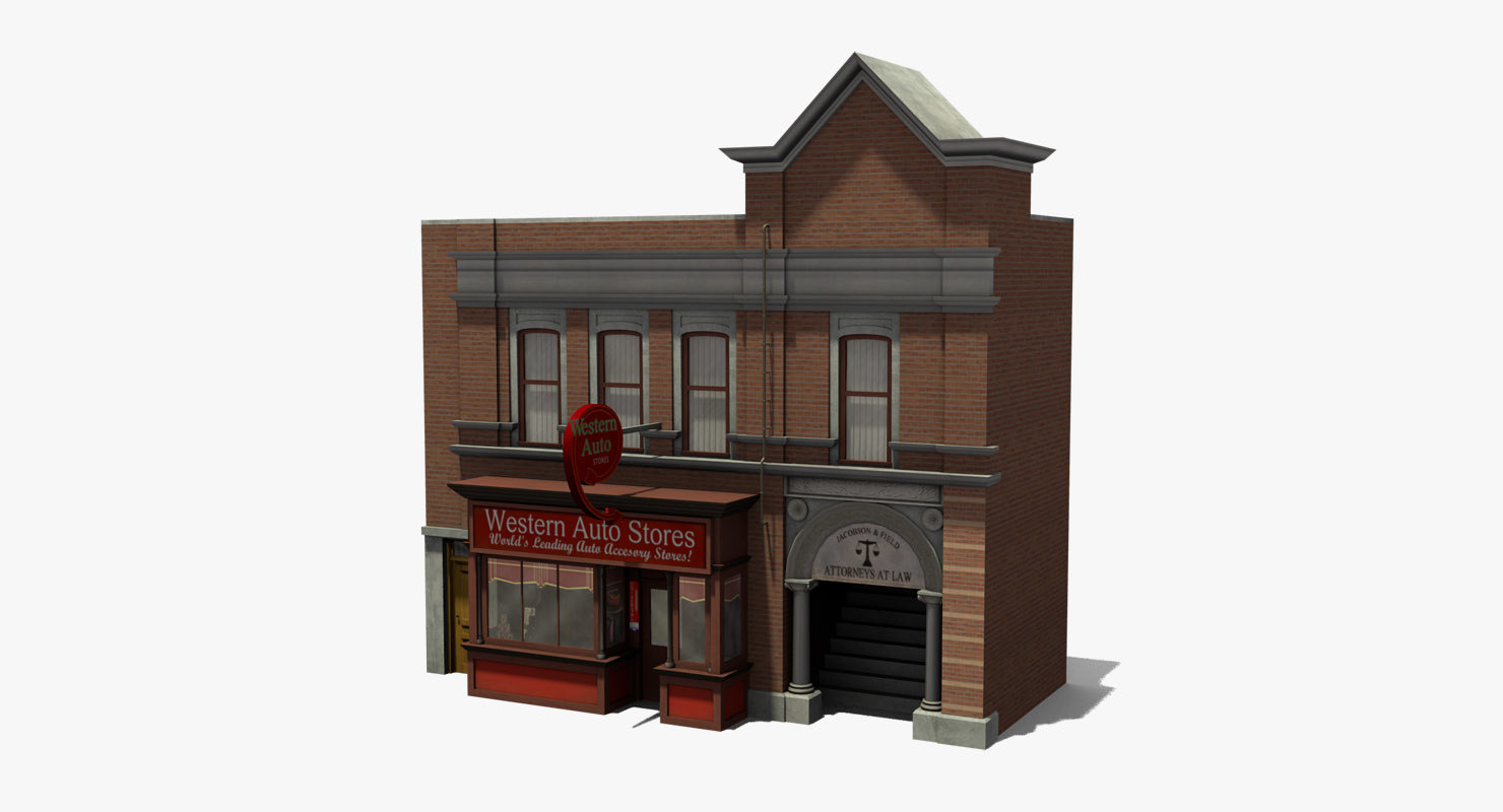 3D western auto stores TurboSquid 1221429