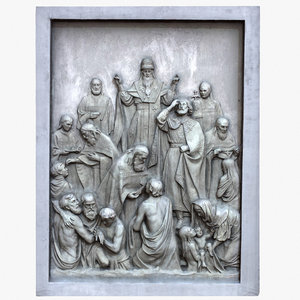 bas relief monarch christianity 3D model