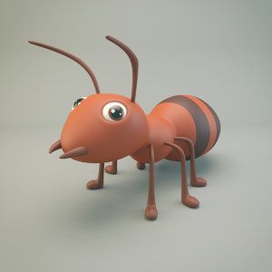 3D model ant cartoon
