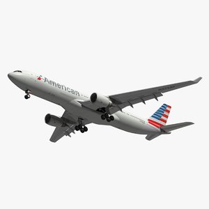 airbus american airlines a330 3D model
