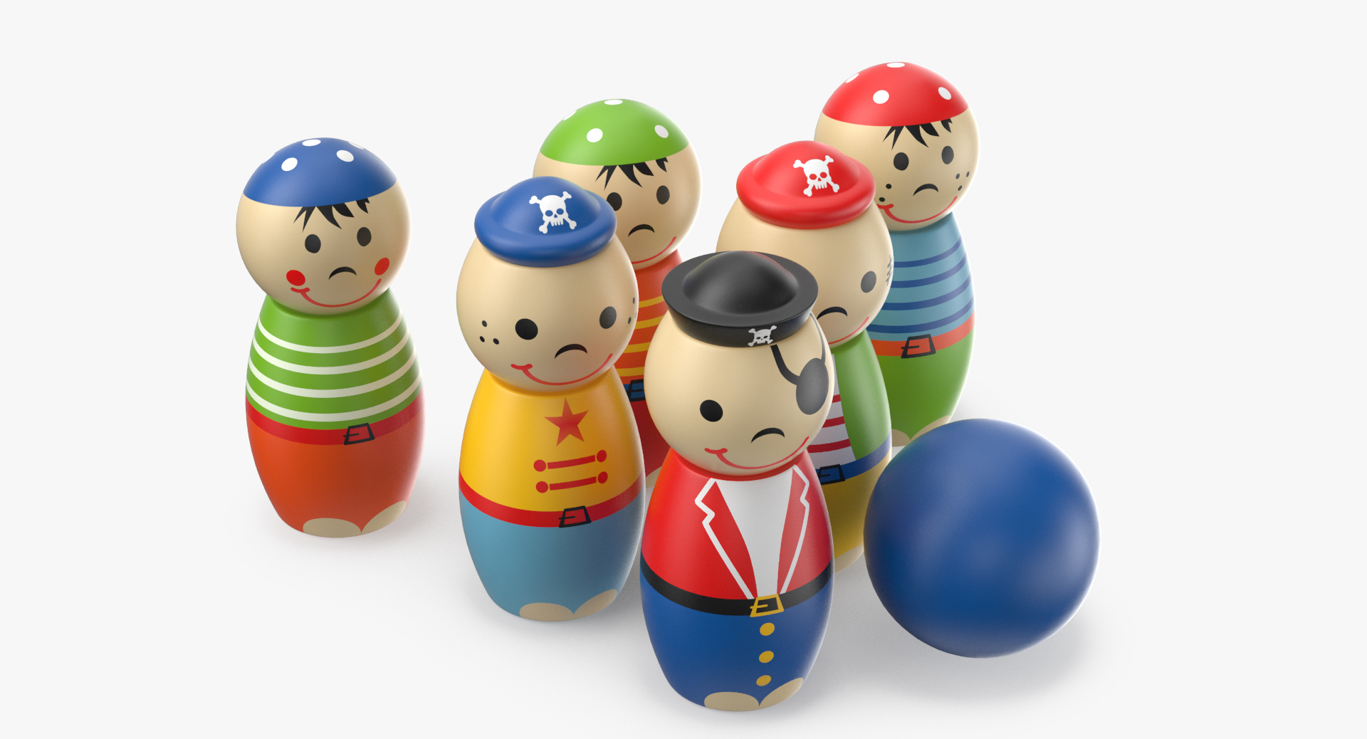 3d bowling pin toy pirates