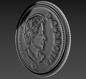 25 cents canadian coin 3D model