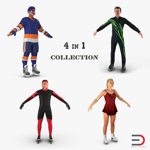 3D winter sport characters model