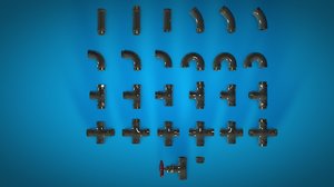 3D water pipe fittings