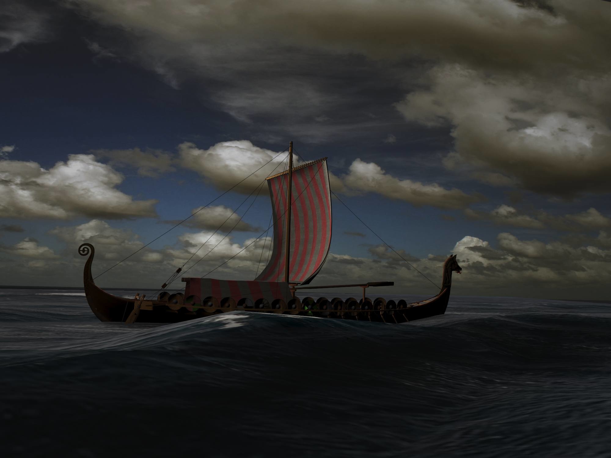 Drakkar ship viking longship 3D model - TurboSquid 1222305