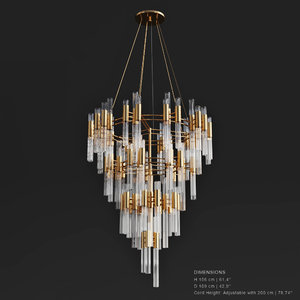 3D luxxy waterfall chandelier model