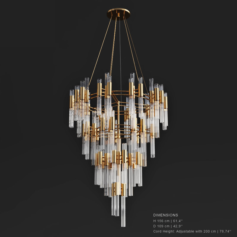  3D  luxxy waterfall chandelier  model  TurboSquid 1222501