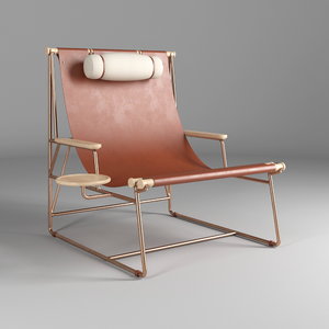 leather deck chair 3D model