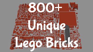 3D model 800 lego pieces