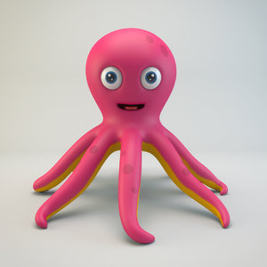 3D model cartoon octopus