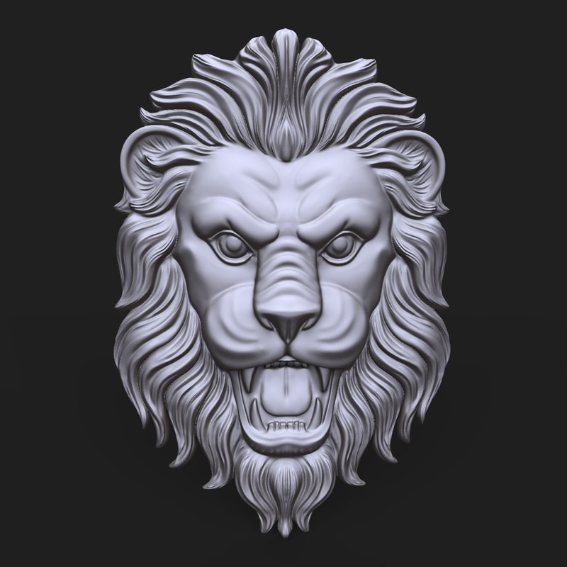 Lion face bas relief 3D model - TurboSquid 1223081