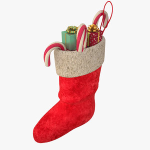 christmas stocking presents 3D model