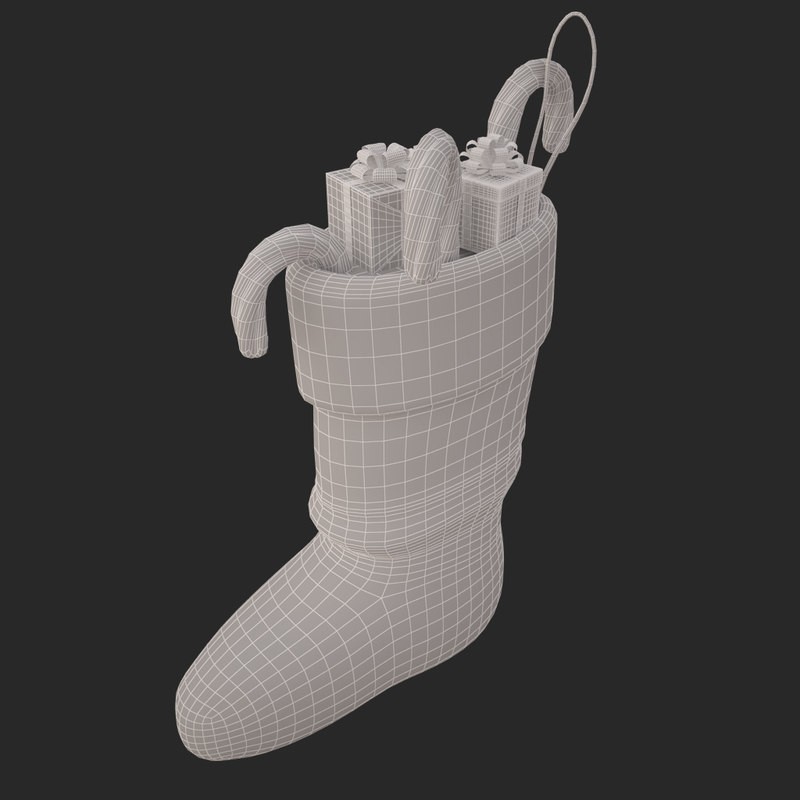 Christmas stocking presents 3D model - TurboSquid 1223321