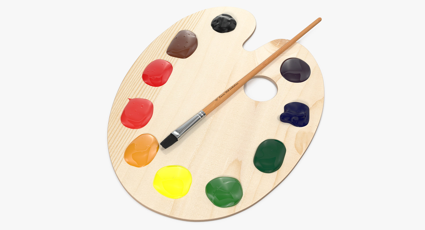 wooden artist palette