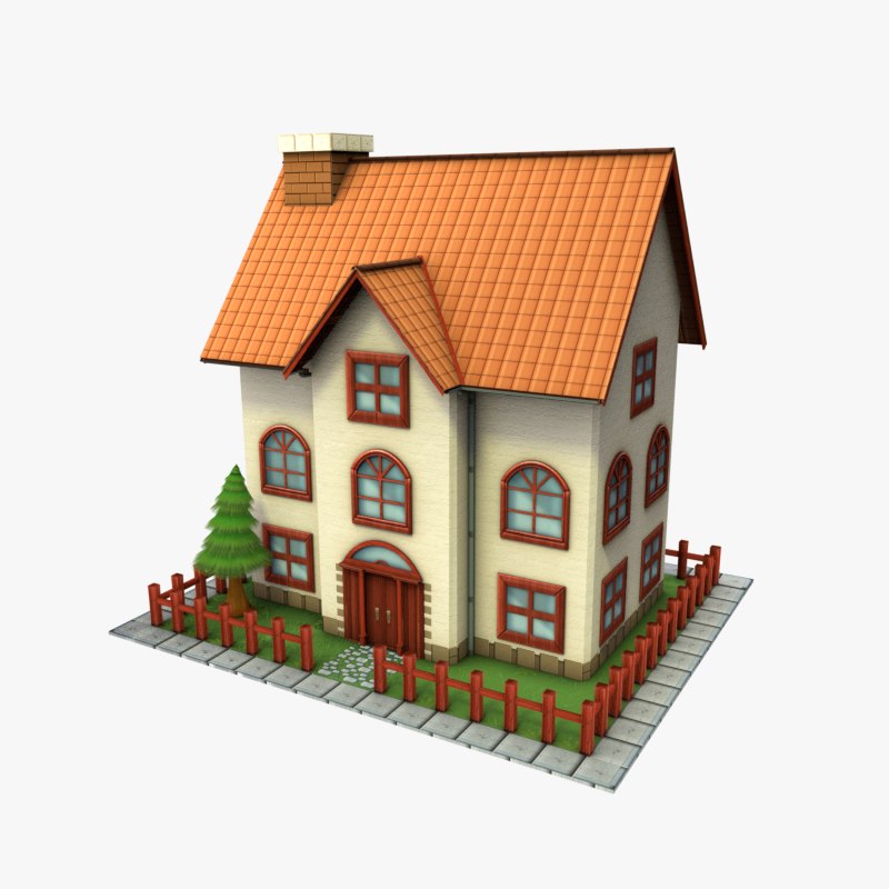 Cartoon house low-poly 3D model - TurboSquid 1223359