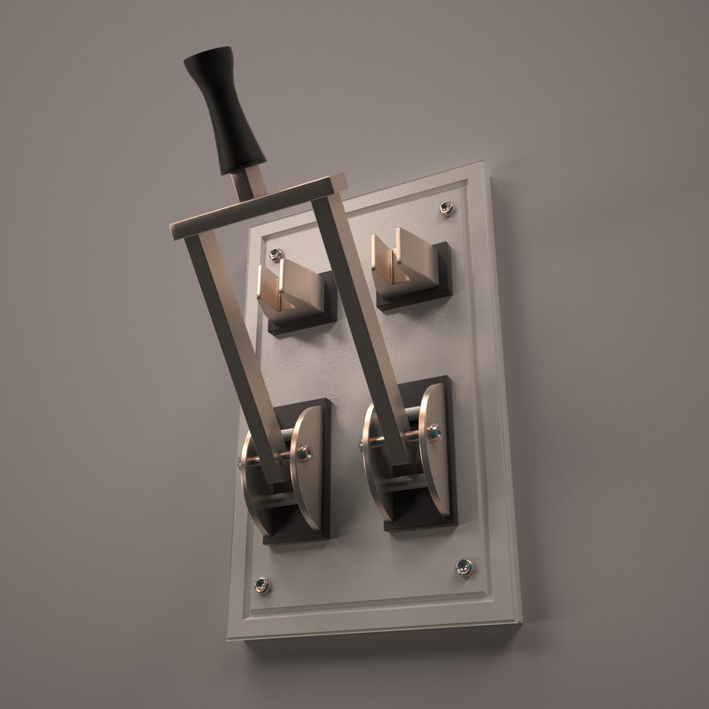 3D double electric knife switch TurboSquid 1223377