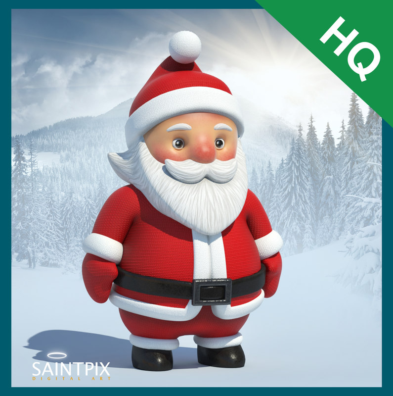 santa claus 3d drawing