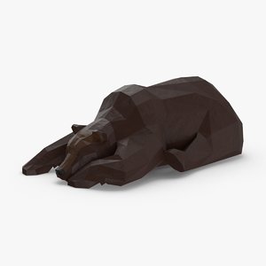 3D model bear---lying
