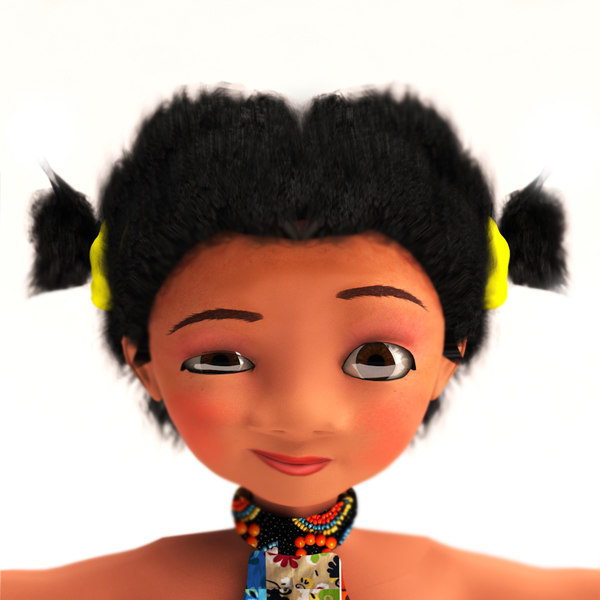 3D cartoon rigged facial model