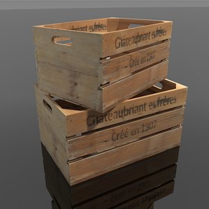 vintage wine crates 3D