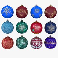 christmas tree baubles 3d model
