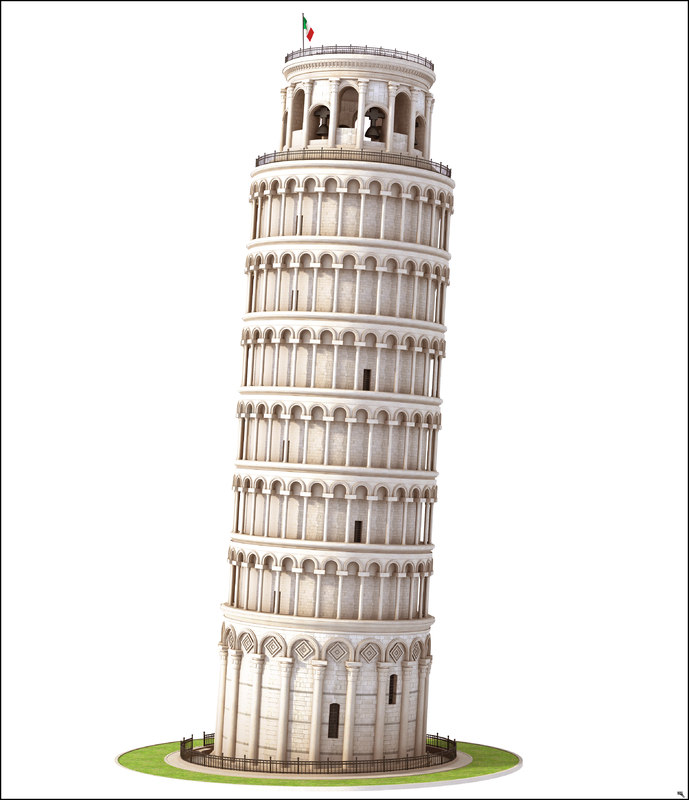 Italia Italy Pisa Leaning Tower Model 3,5" Tall Metal Model 
