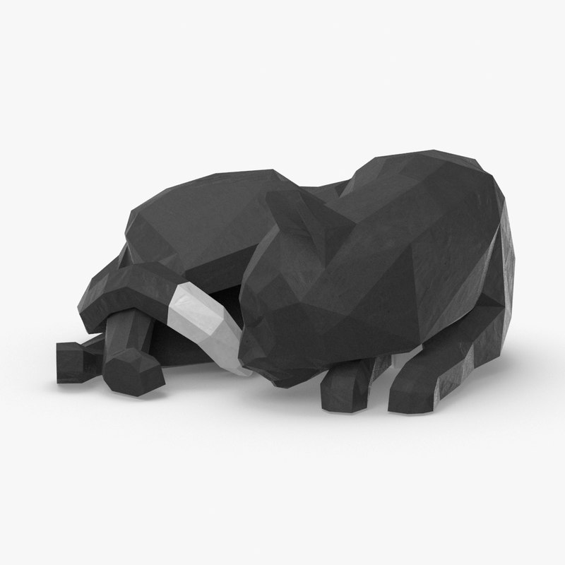  3D  cat  sleeping  model  TurboSquid 1224483