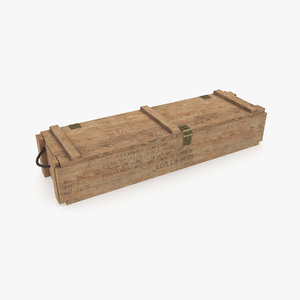 3D wooden ammo crate model