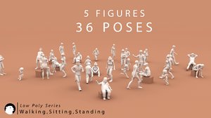 poses walking sitting standing model